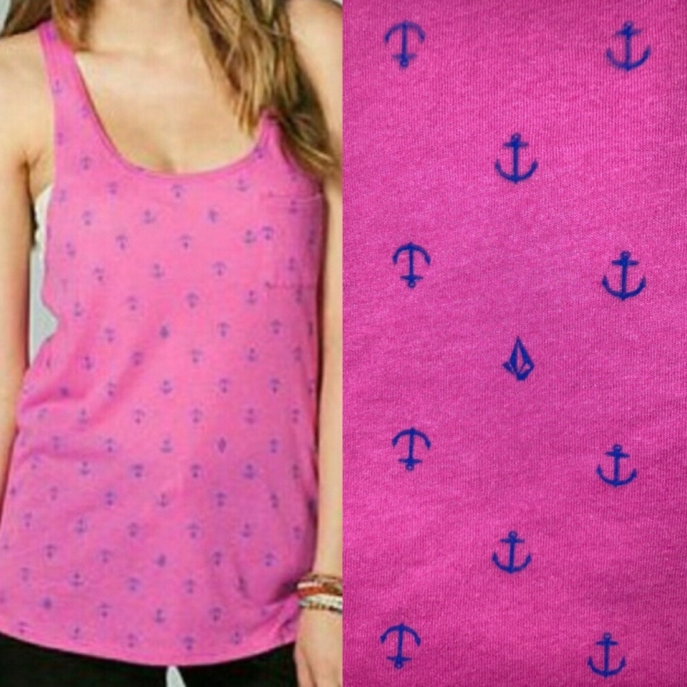 Volcom Pink Anchor Tank Top